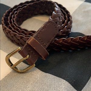 GAP Braided Leather Skinny Belt